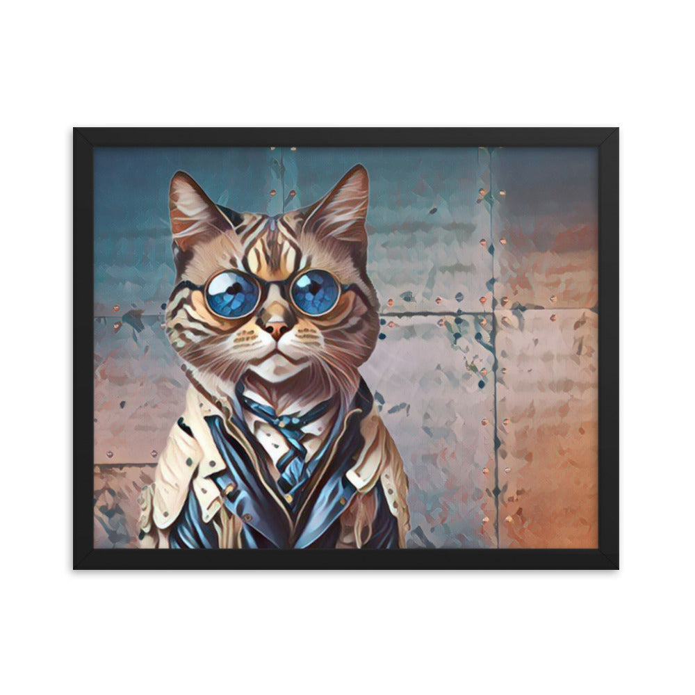 Clayton Steampunk Cat Framed poster