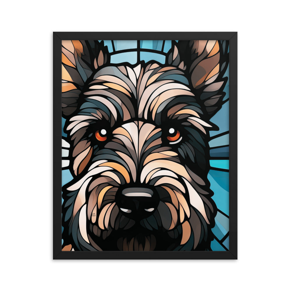 Scottish Terrier Stained Glass Look Scottie Dog Framed poster