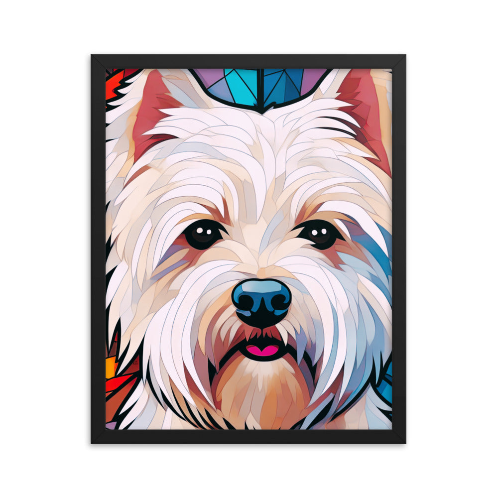 West Highland Terrier Stained Glass Look Westie Framed poster