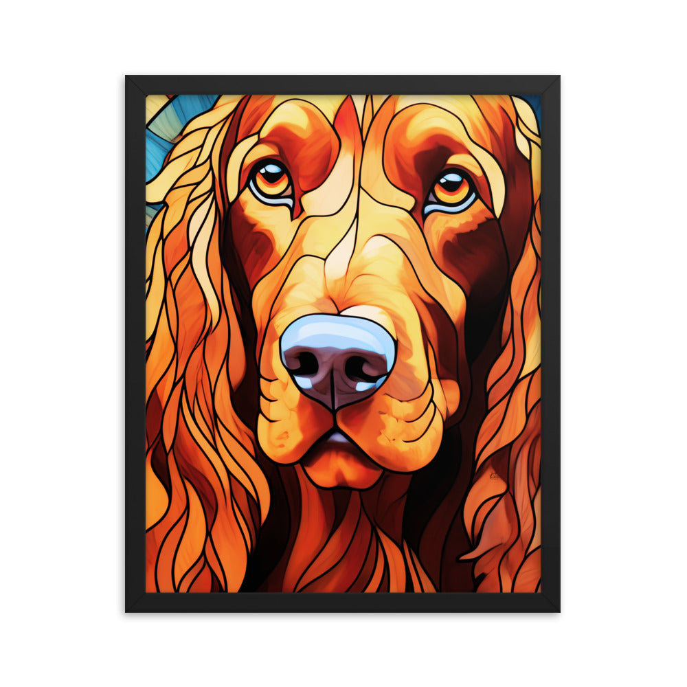 Irish Setter Stained Glass Look Framed poster