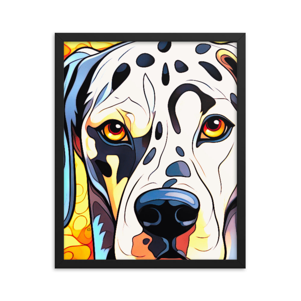 Dalmatian Stained Glass Look Framed poster