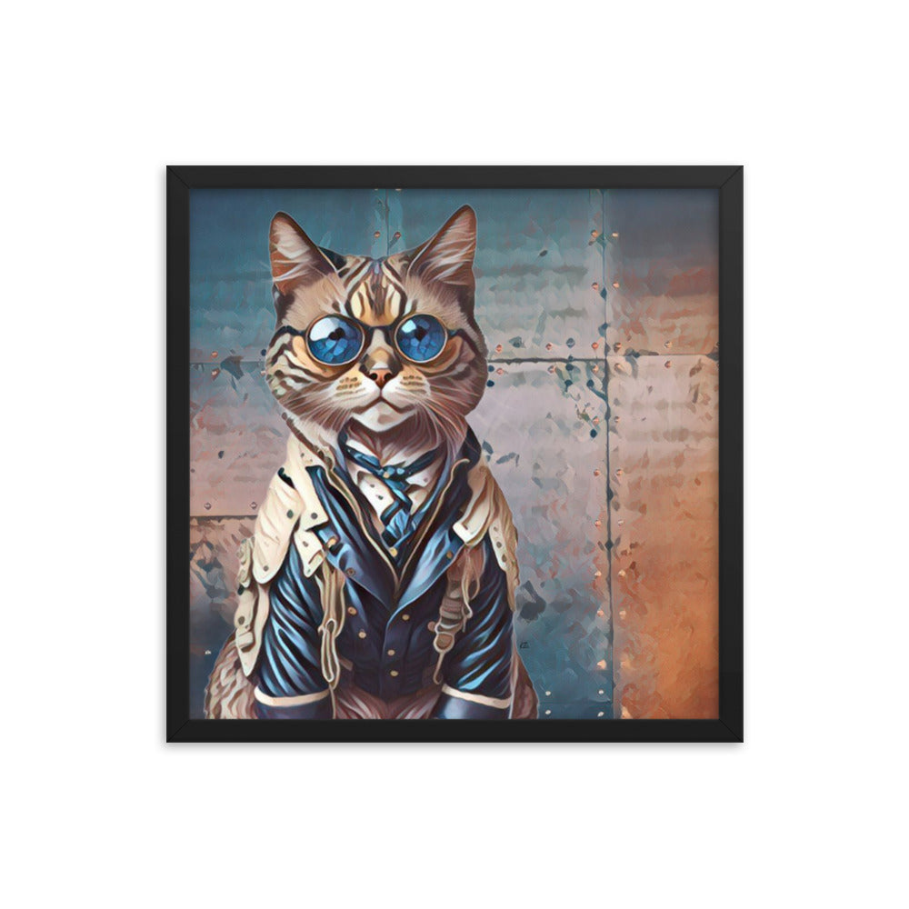 Clayton Steampunk Cat Framed poster