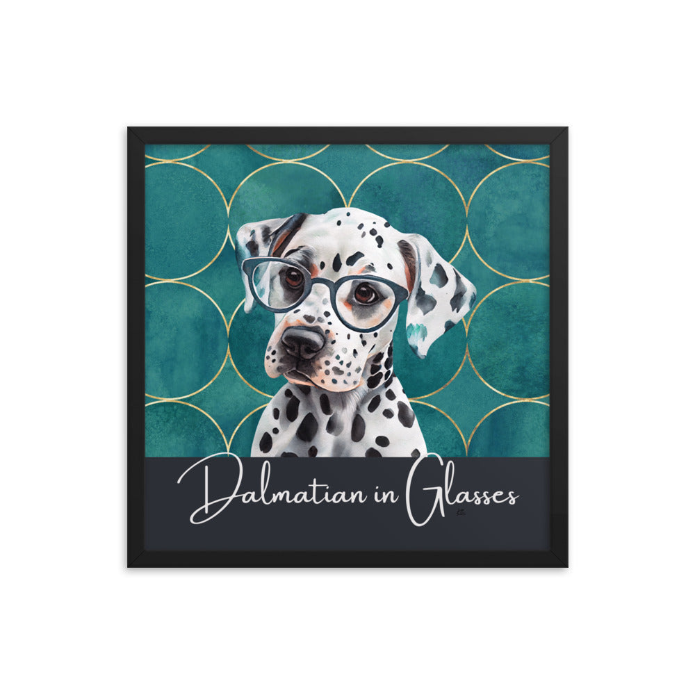 Dalmatian in Glasses Framed poster