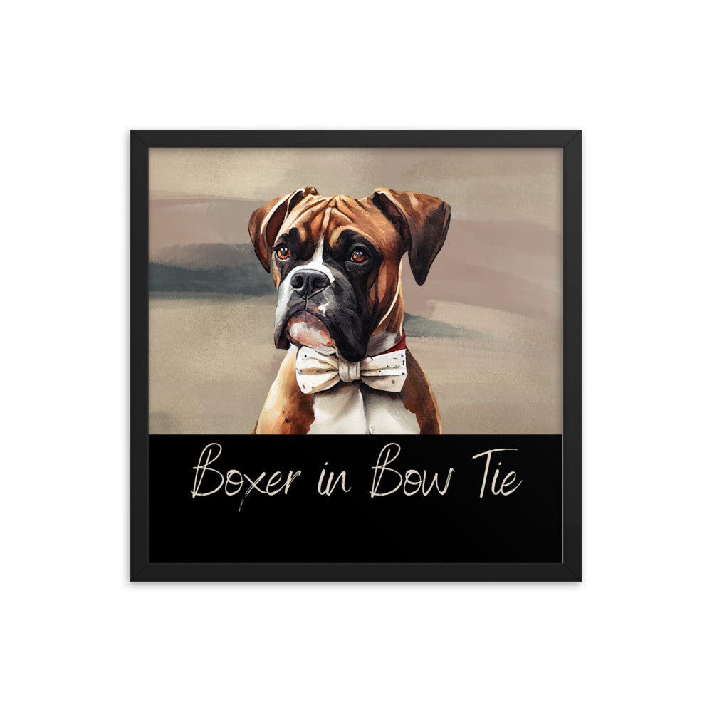 Boxer in Bow Tie Framed poster