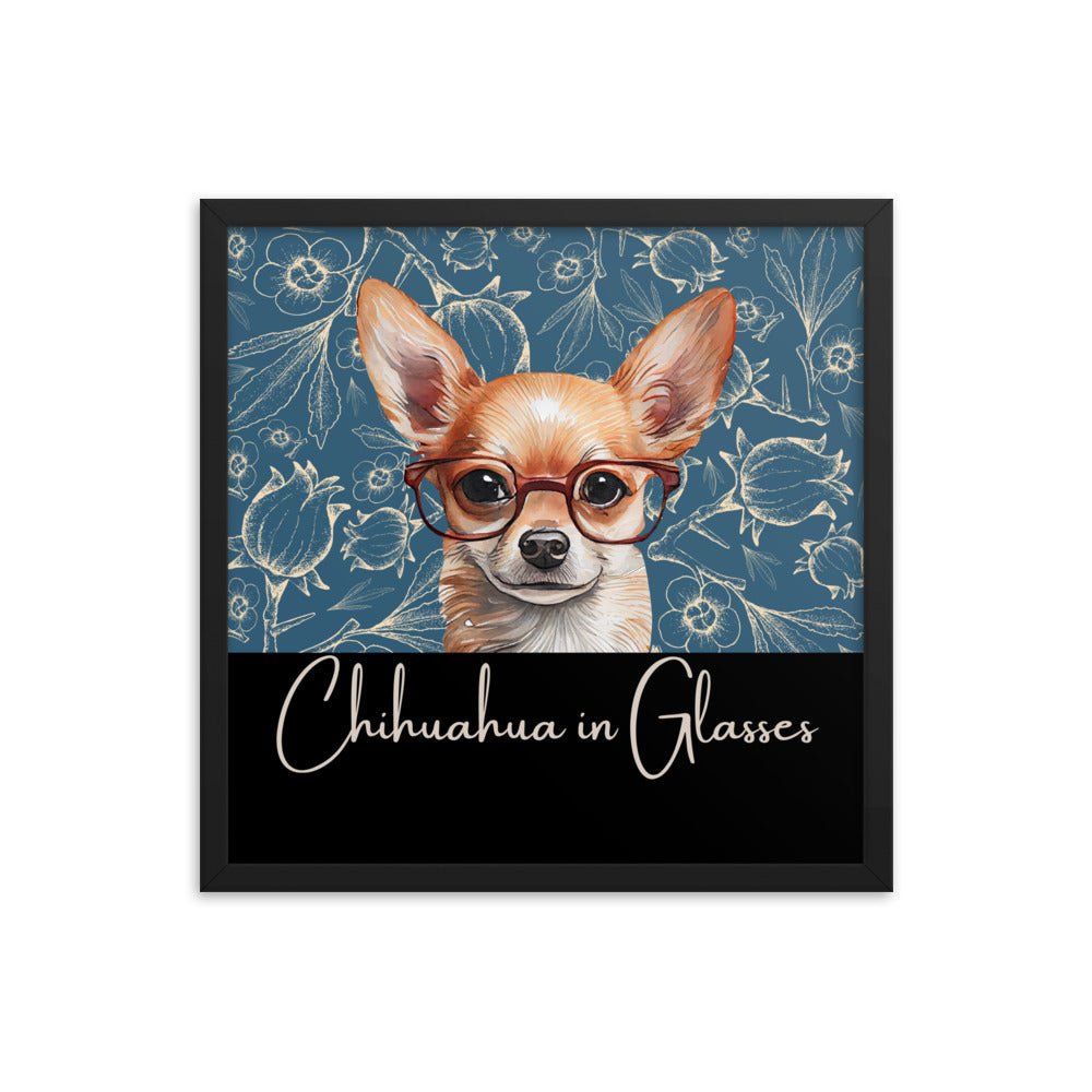 Chihuahua in Glasses Framed poster