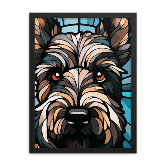 Scottish Terrier Stained Glass Look Scottie Dog Framed poster