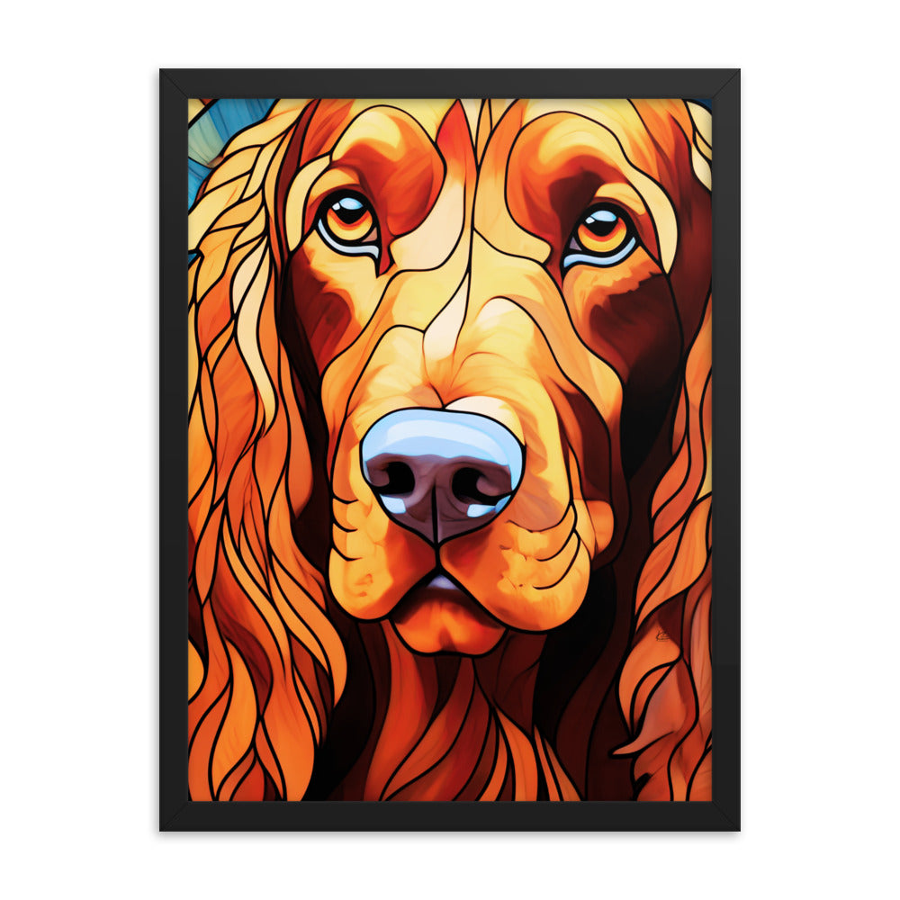 Irish Setter Stained Glass Look Framed poster