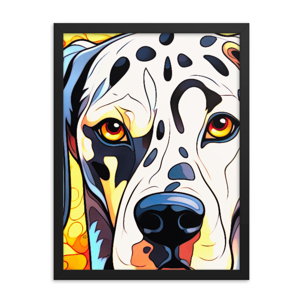 Dalmatian Stained Glass Look Framed poster