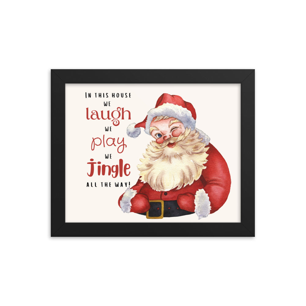 Winking Santa Laugh Play Jingle all the Way Framed poster