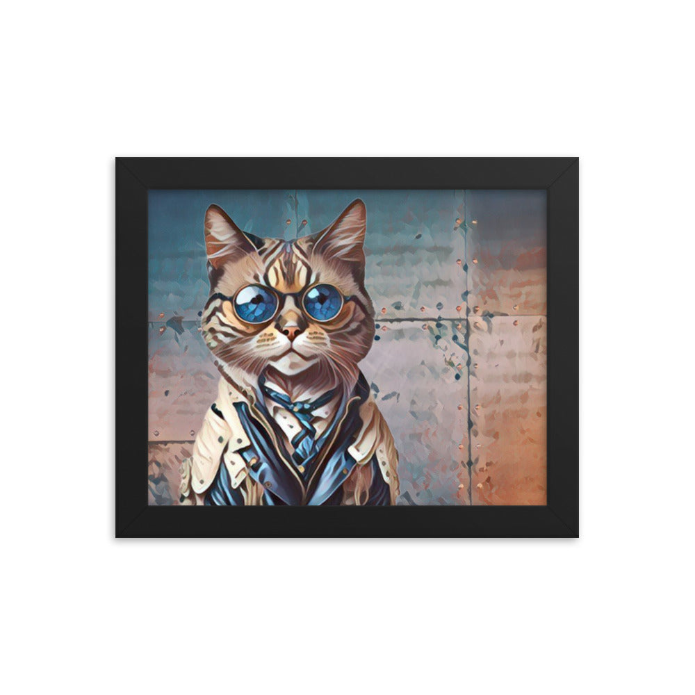 Clayton Steampunk Cat Framed poster