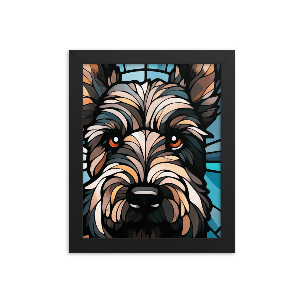 Scottish Terrier Stained Glass Look Scottie Dog Framed poster