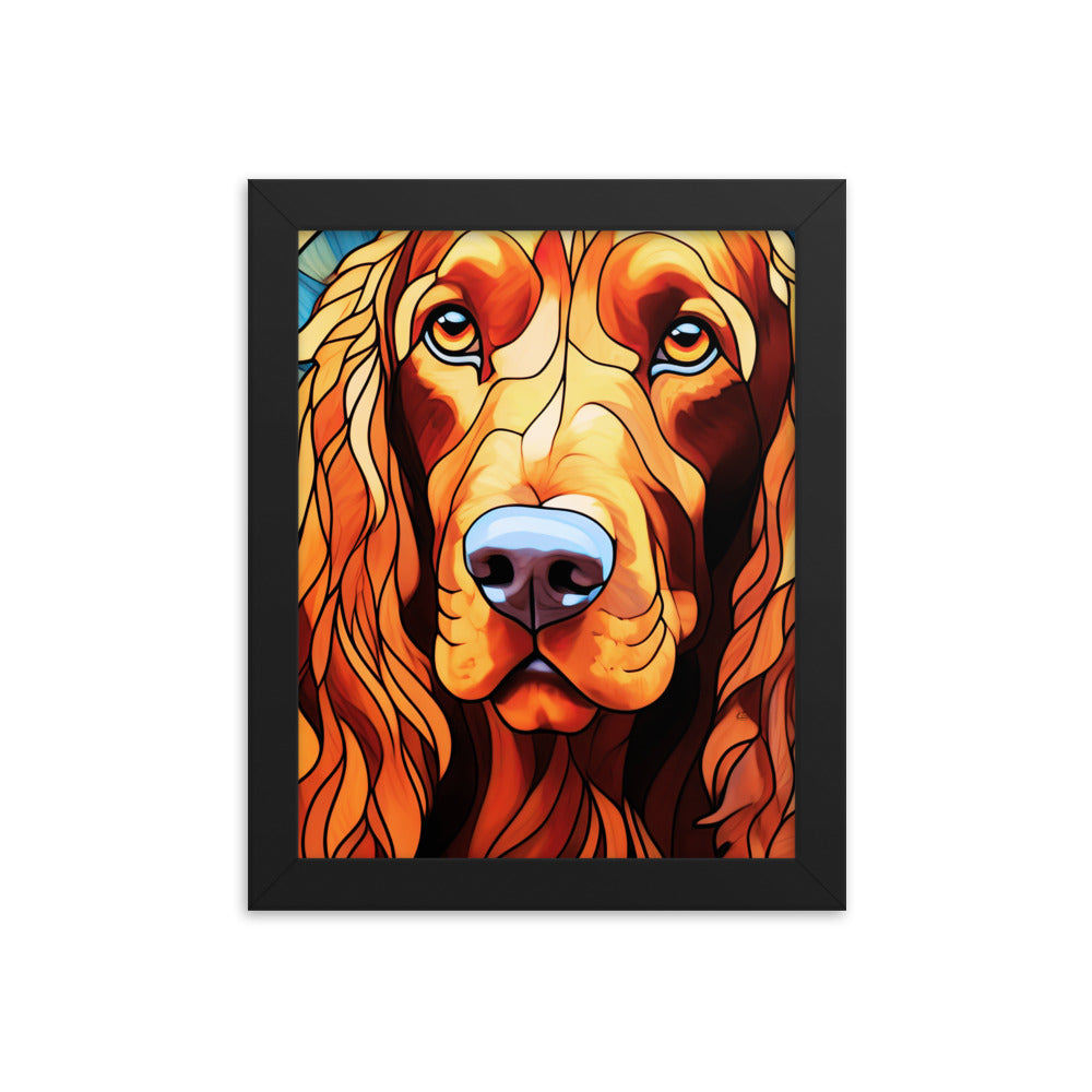 Irish Setter Stained Glass Look Framed poster