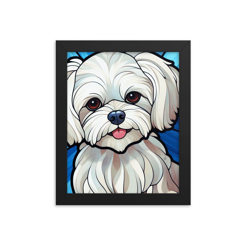 Maltese Stained Glass Look Framed poster