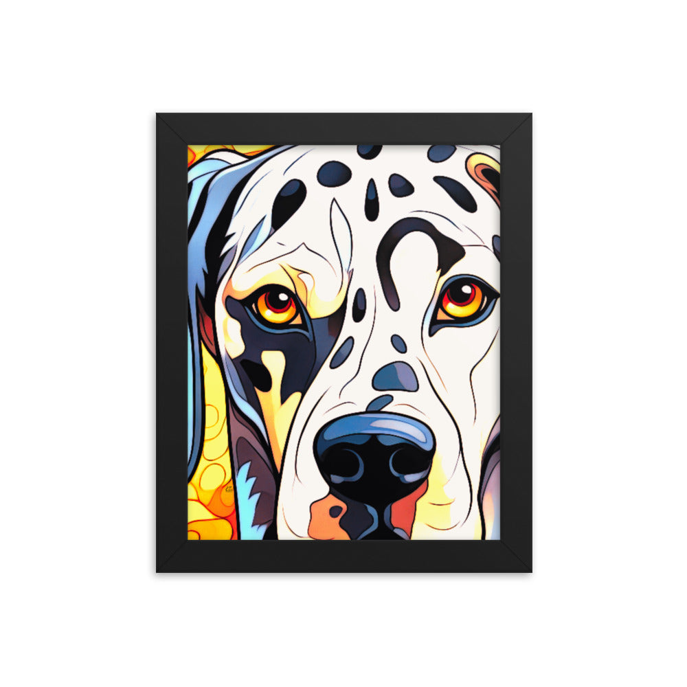 Dalmatian Stained Glass Look Framed poster