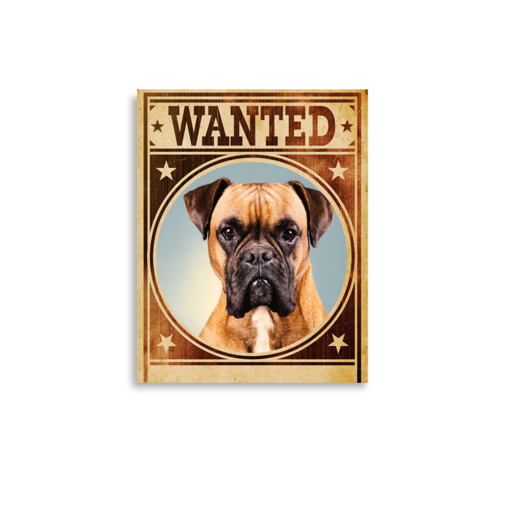 Boxer Mug Shot Wanted Poster