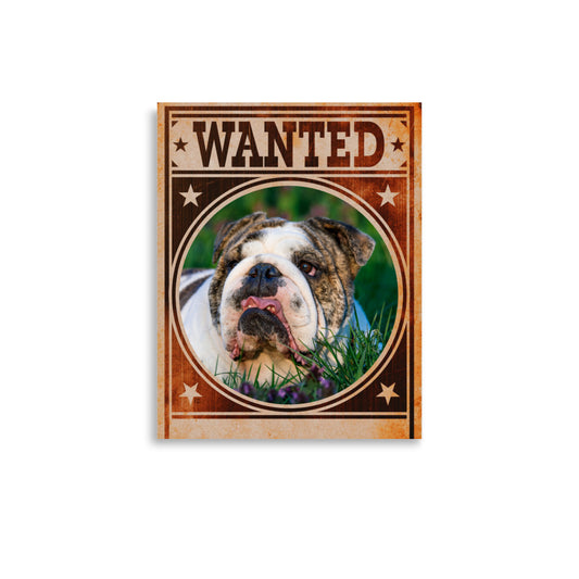 Bulldog Mug Shot Wanted Poster