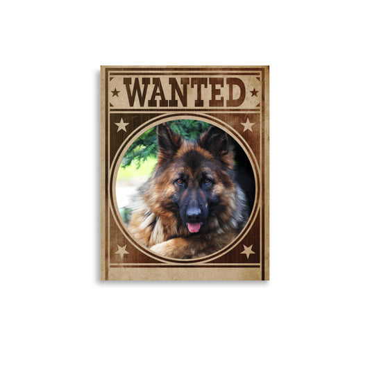 German Shepherd Mug Shot Wanted Poster