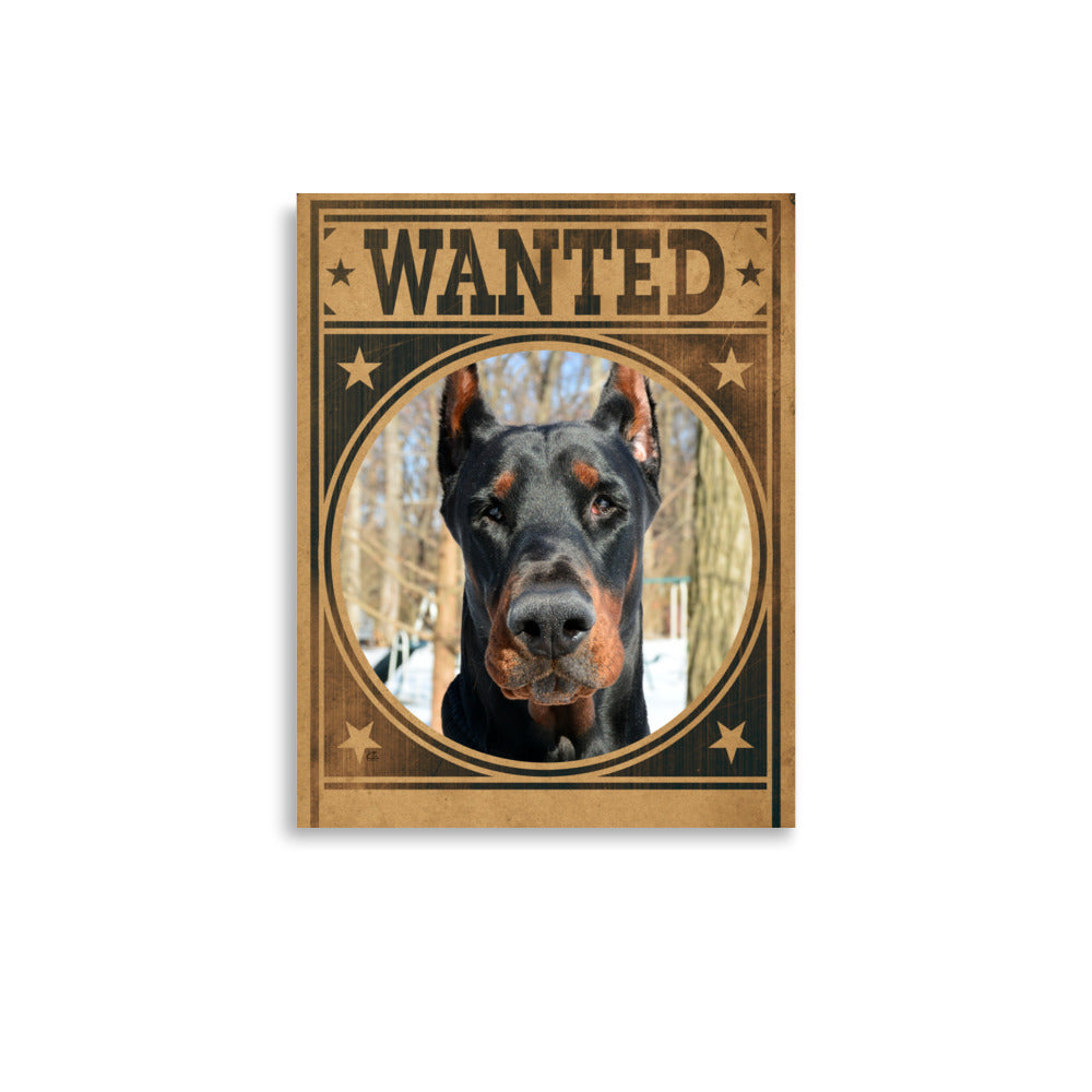 Doberman Pinscher Mug Shot Wanted Poster