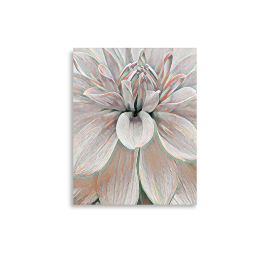 Dahlia Closeup Rose Gold Mint Floral Art Poster