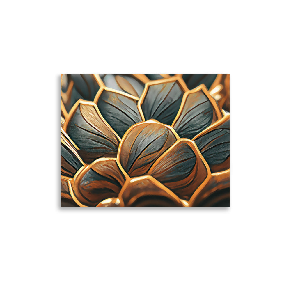 Gilded Pinecone Abstract Art Poster