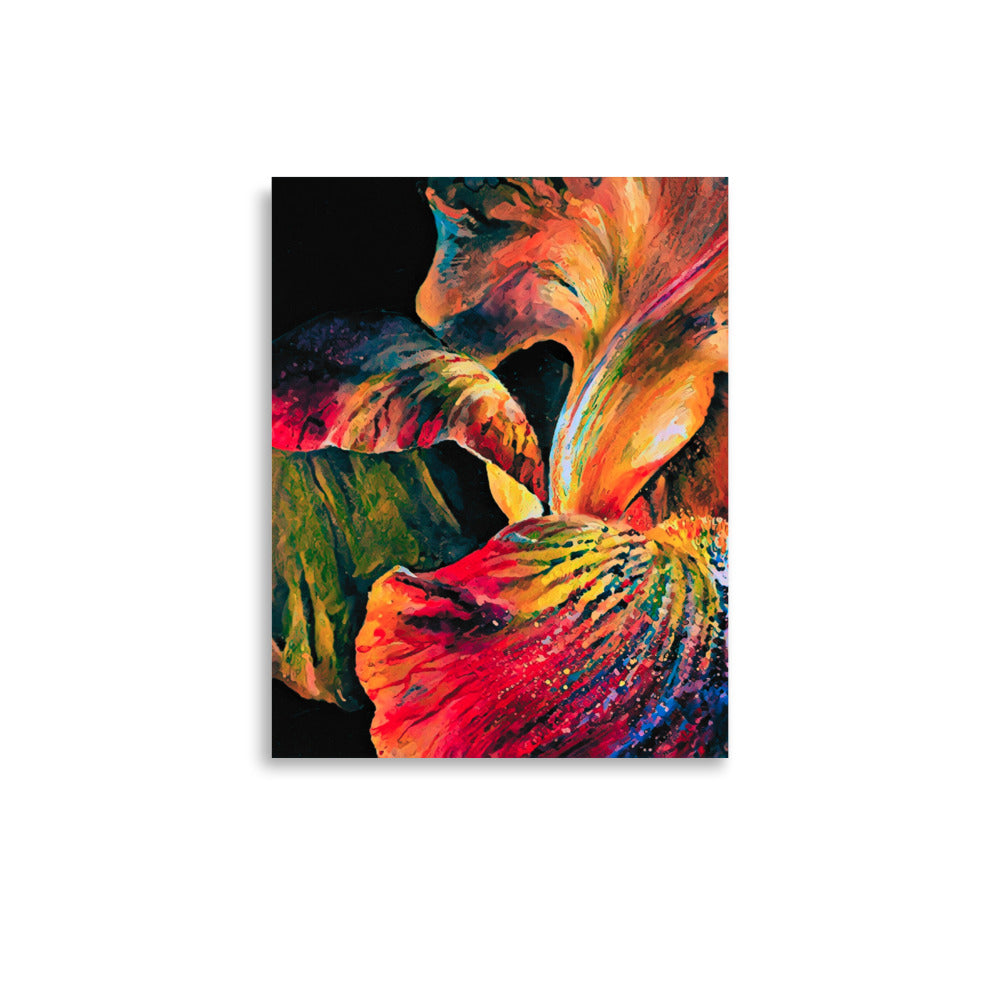 Iris Night Floral Abstract Art Poster