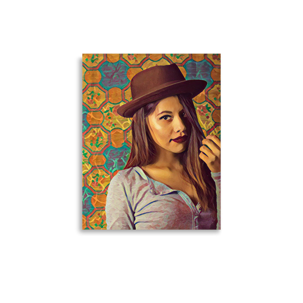 Louisa Latino Woman in Brown Hat Art Poster