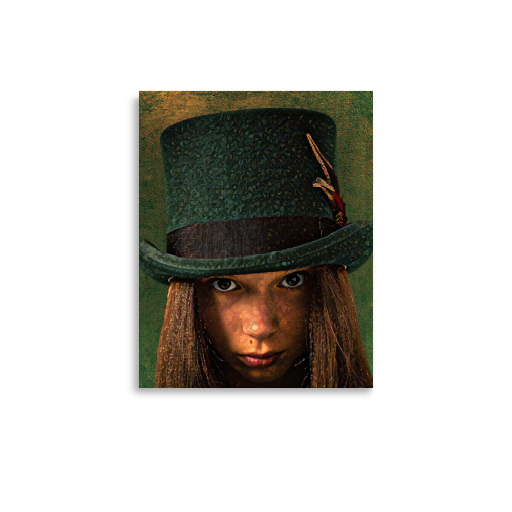 Maeve Girl in Green Top Hat Art Poster