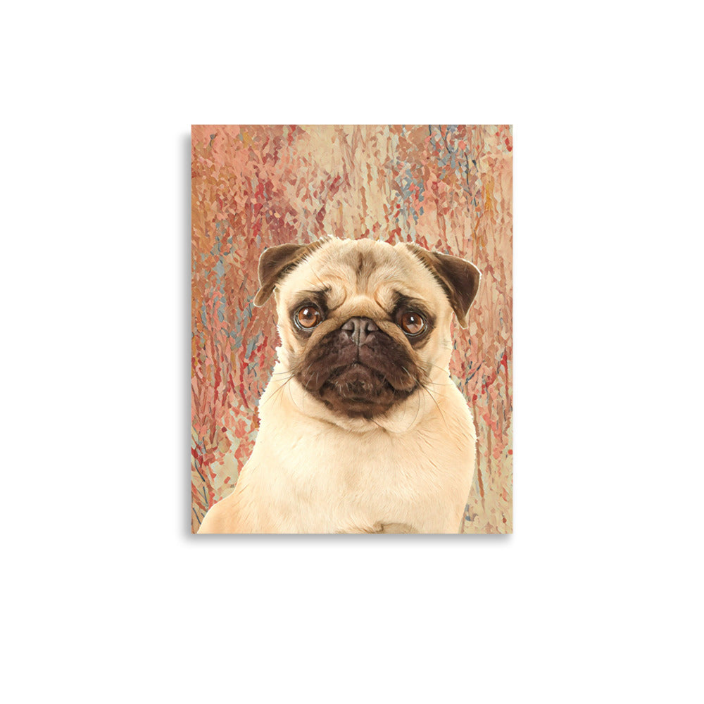 Mug Shot Blonde Pug Art Poster