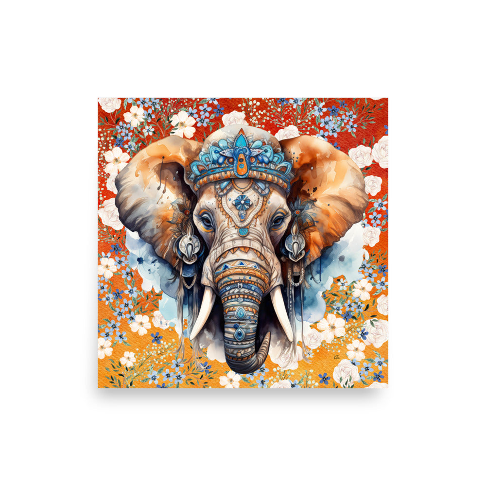 Soleil Bohemian Elephant Art Poster