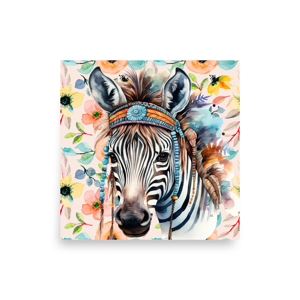 Drake Boho Zebra Art Poster