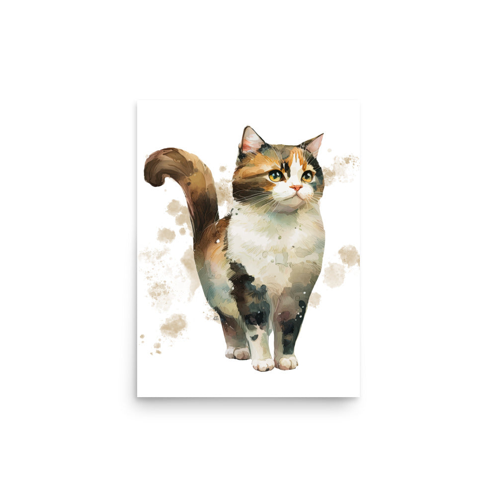 Watercolor Cat Poster