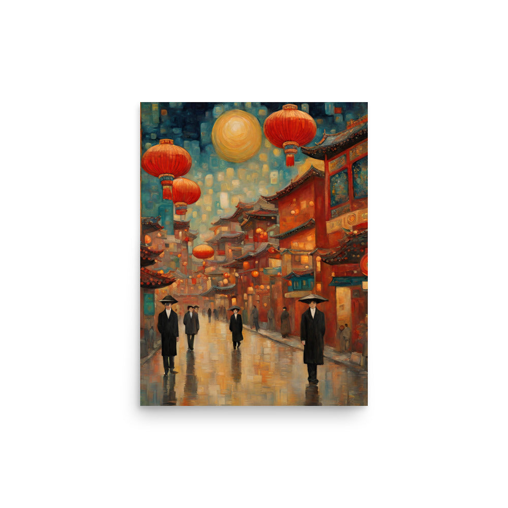 Full Moon Paper Lanterns Poster