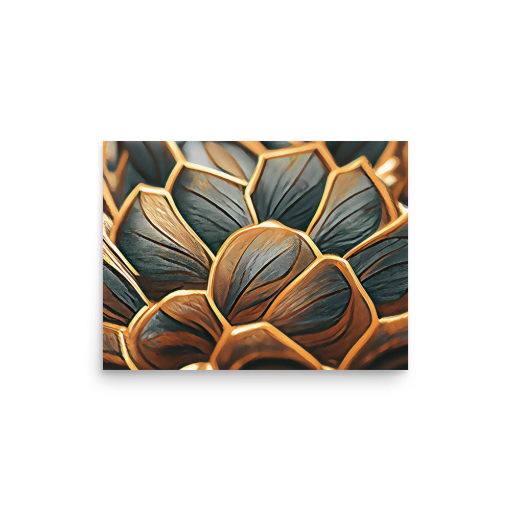 Gilded Pinecone Abstract Art Poster