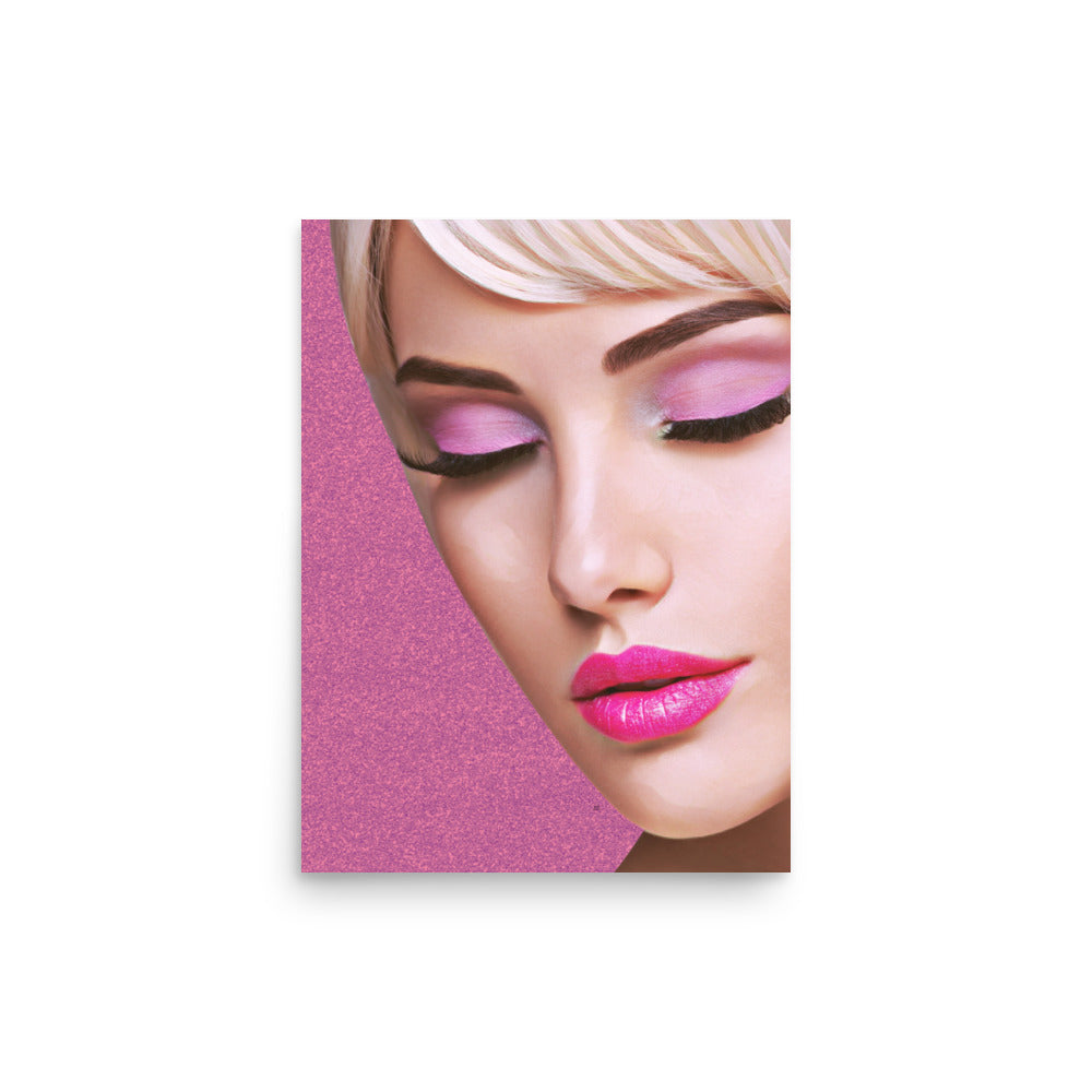 Kimber Blonde Woman with Pink Eye Shadow & Lipstick Art Poster