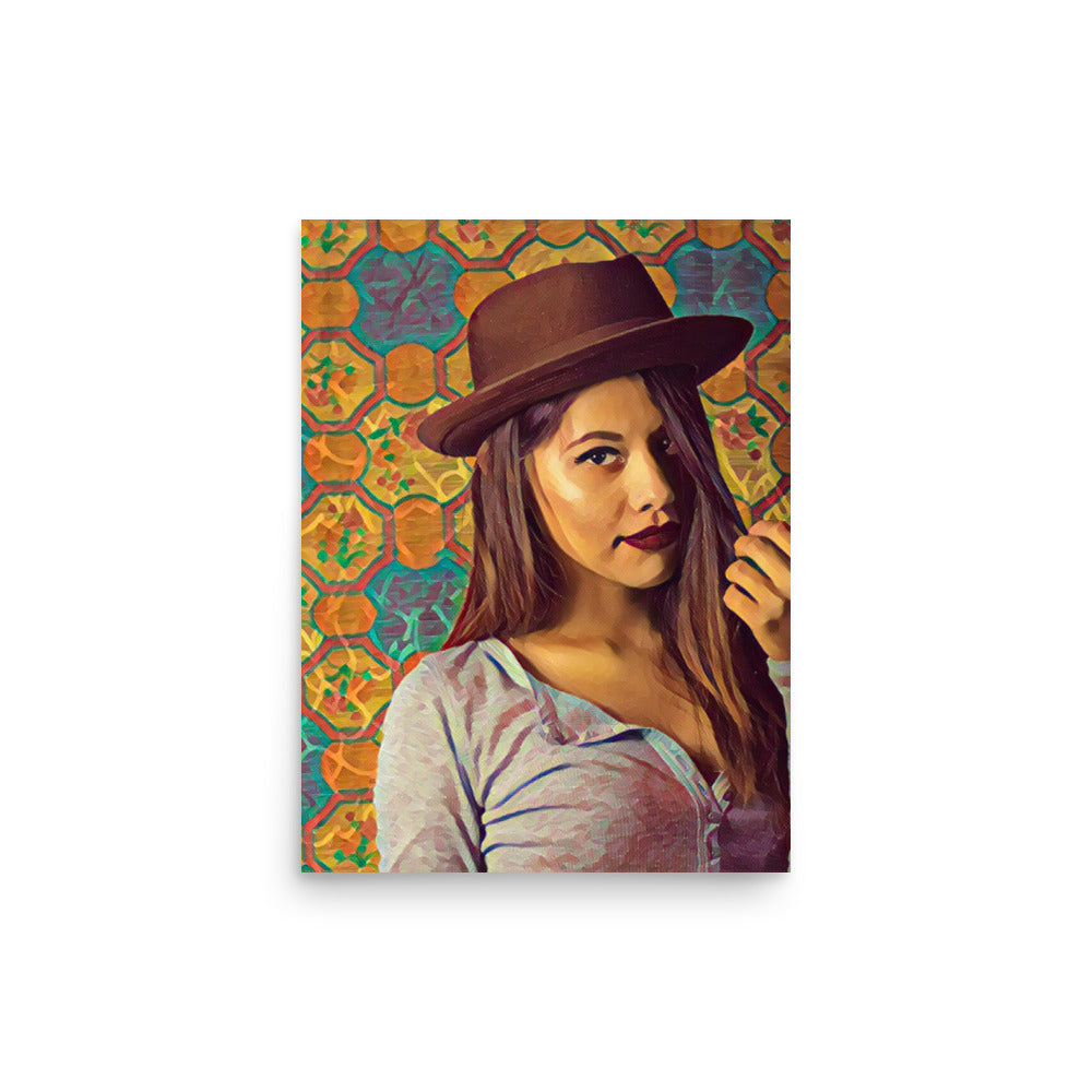 Louisa Latino Woman in Brown Hat Art Poster