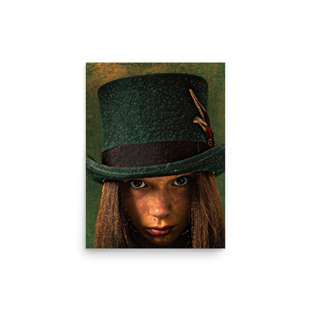 Maeve Girl in Green Top Hat Art Poster