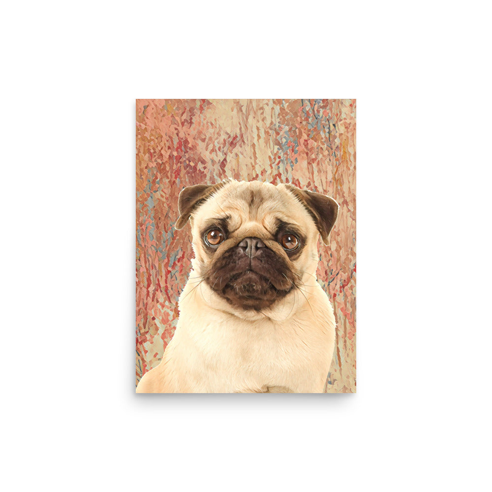 Mug Shot Blonde Pug Art Poster