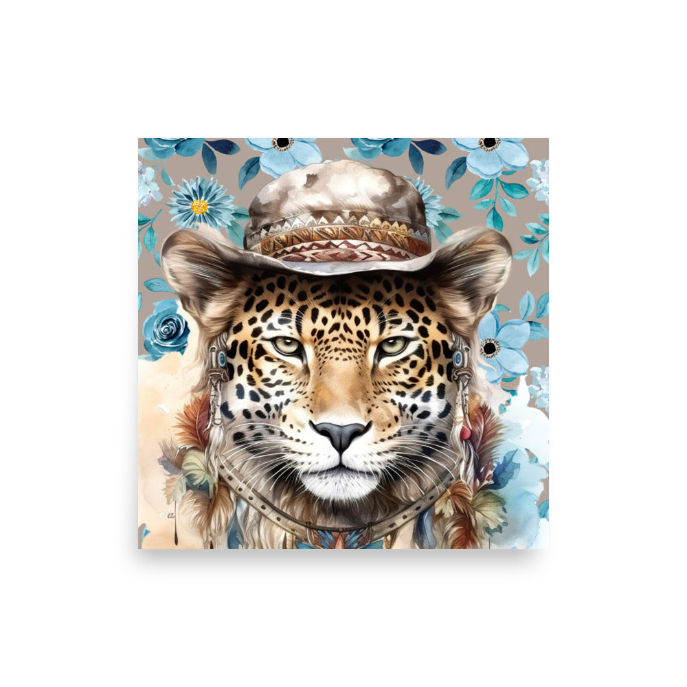 Huxley Boho Leopard Art Poster