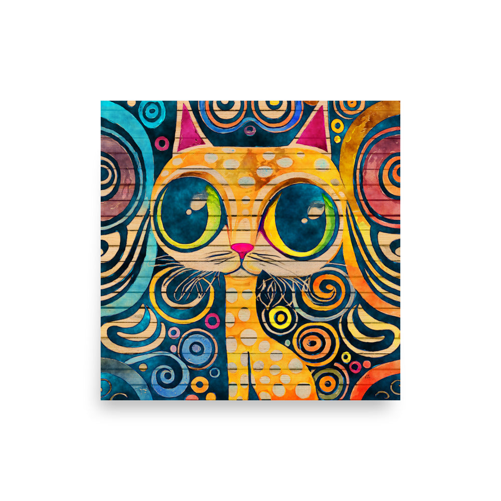 Bixby Colorful Abstract Cat Poster