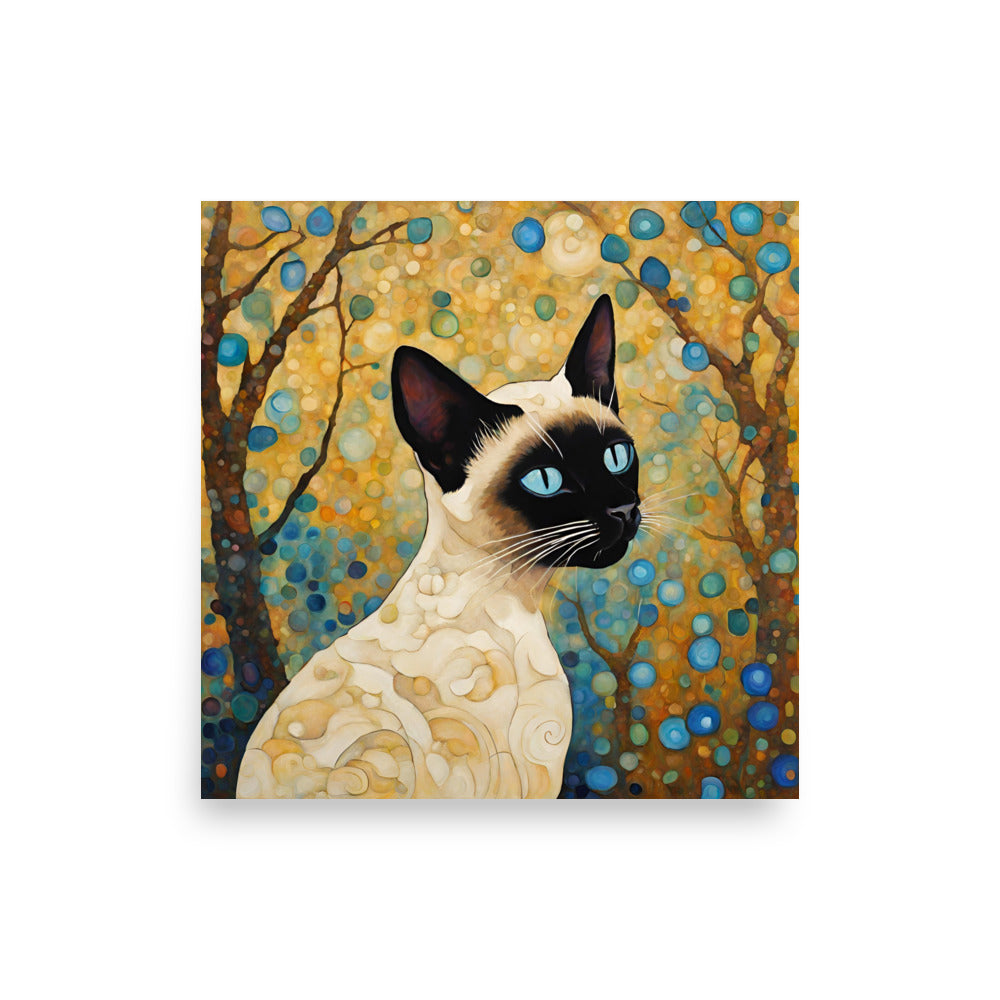 Saline Siamese Cat Art Poster