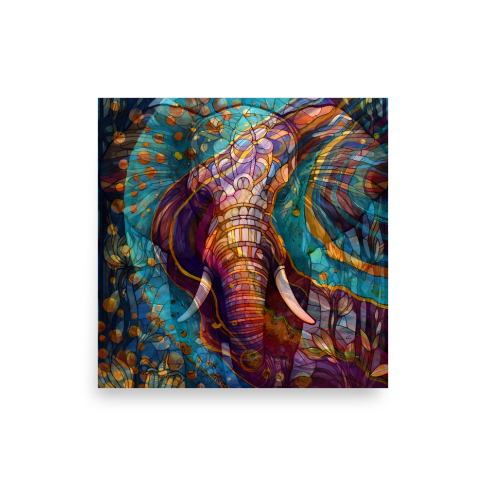 Elephant Dreams Maximalist Abstract Art Poster