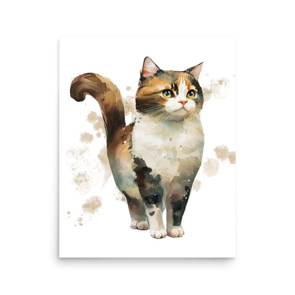 Watercolor Cat Poster