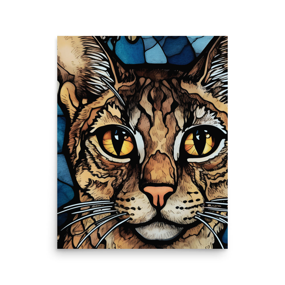 Savannah Cat Abstract Poster