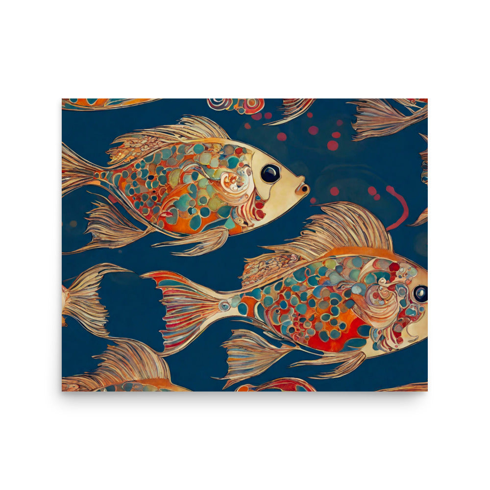 School Day Colorful Carp Poster