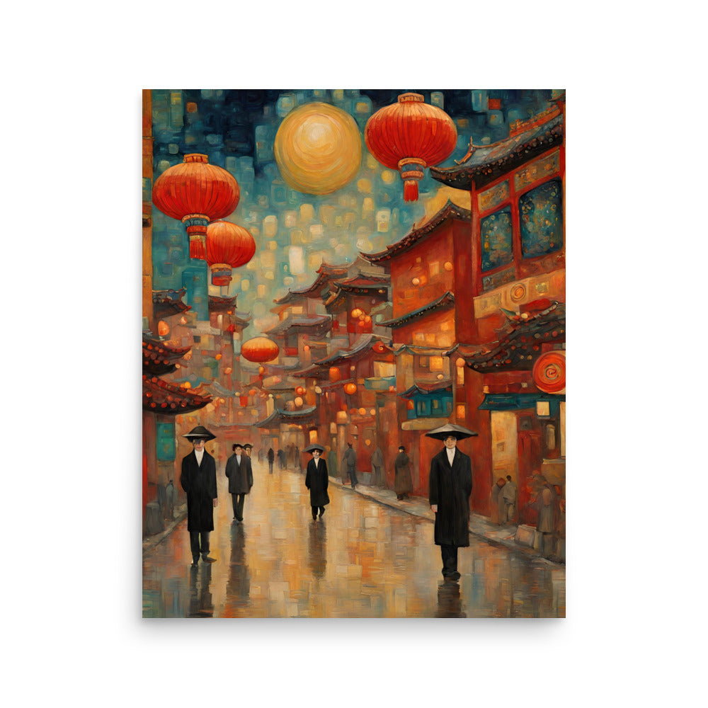 Full Moon Paper Lanterns Poster