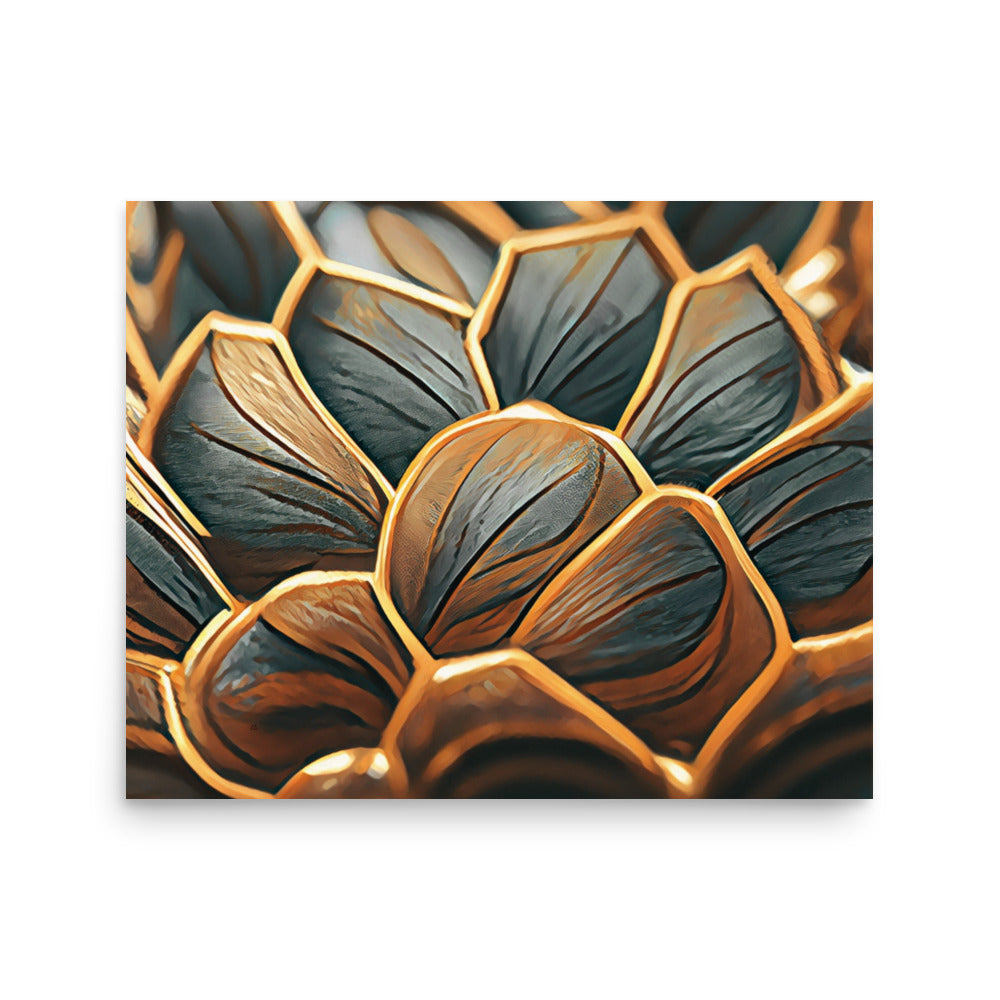 Gilded Pinecone Abstract Art Poster