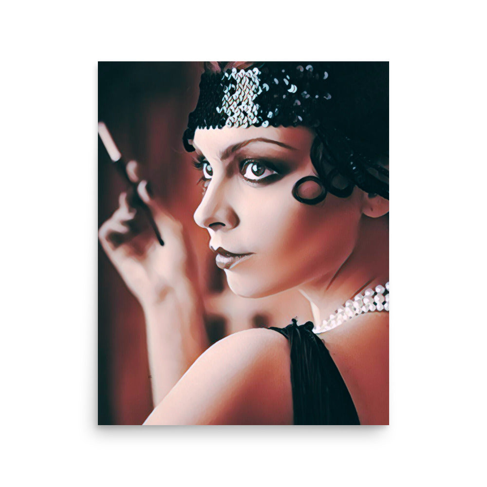 Jane Vintage woman with Cigarette Holder Poster