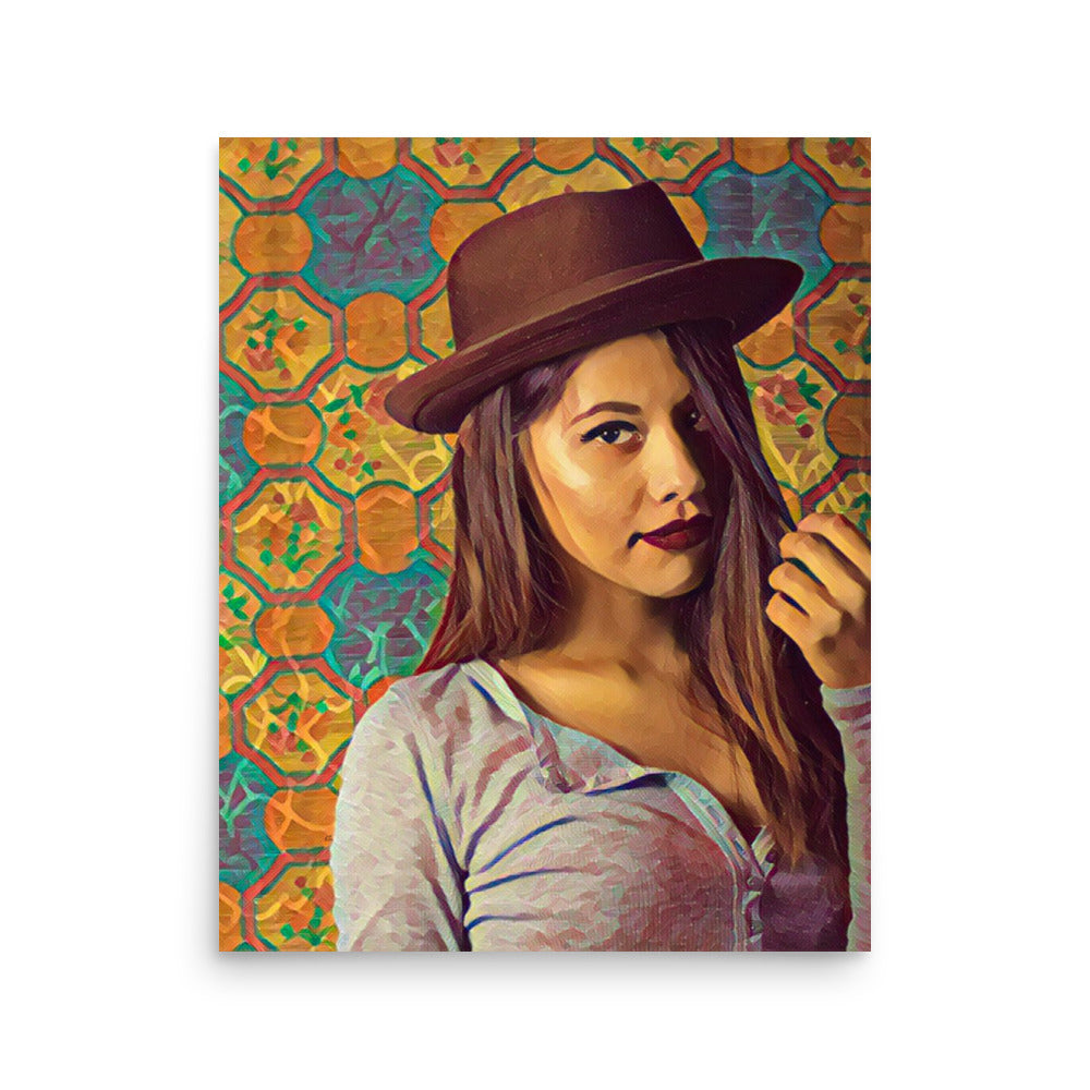 Louisa Latino Woman in Brown Hat Art Poster