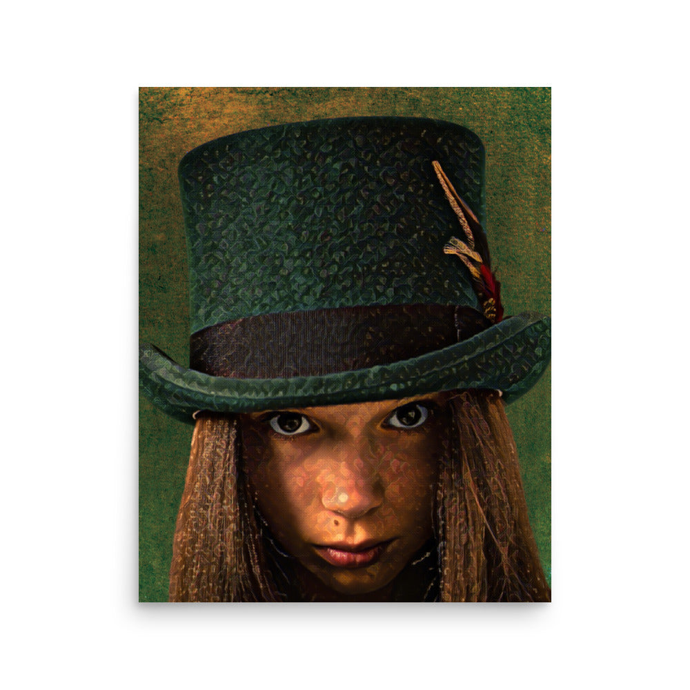 Maeve Girl in Green Top Hat Art Poster