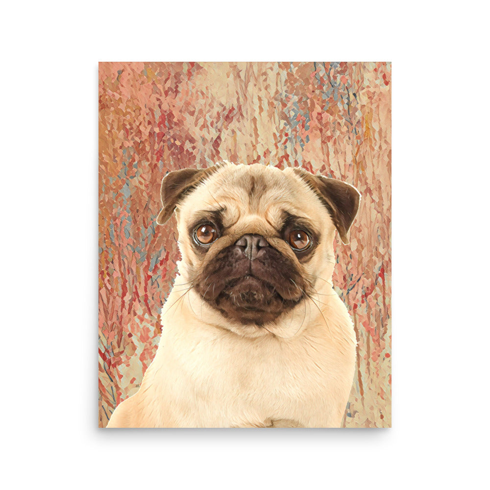 Mug Shot Blonde Pug Art Poster